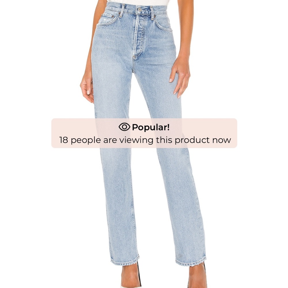 Agolde Light Blue High-Rise Button-Fly Jeans